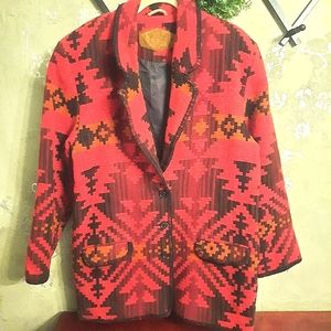 VINTAGE WOOLRICH  SOUTHWESTERN / AZTEC WOOL BLANKET BLAZER